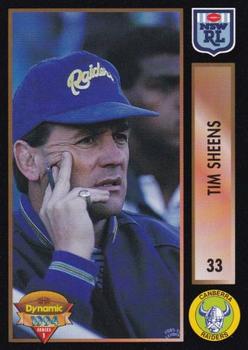 1994 Dynamic Rugby League Series 1 #33 Tim Sheens Front